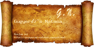 Gugyerás Natasa névjegykártya